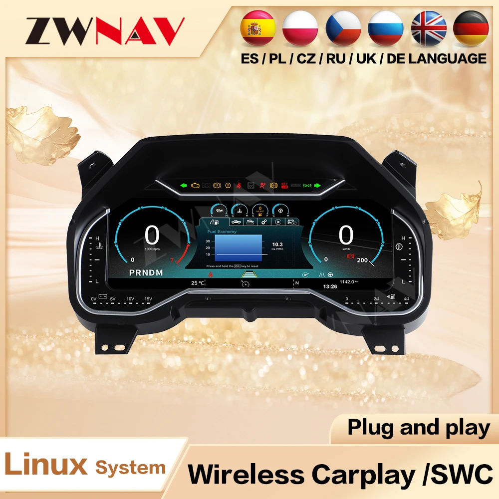12.3 Inch Full LCD Digital Instrument Cluster For Ford F150 2015-2020 Virtual Cockpit Speedometer Retain Function Car Interior
