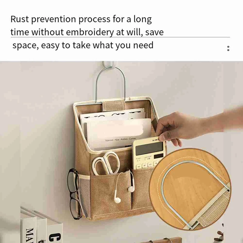 ABRE-Hanging Storage Bag On Dormitory Wall Wall Door Wardrobe Desktop Fabric Bag CD Magazine Organization Basket