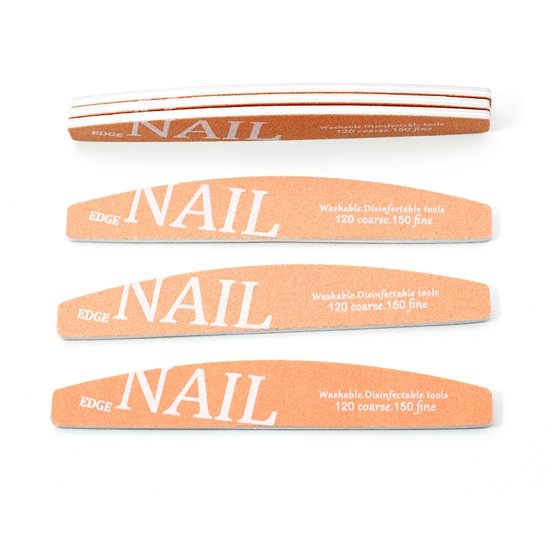 5/10/25 قطعة قابل للغسل المهنية ملفات الأظافر نصف القمر 120/150 حصى الصنفرة مجلس الرملي UV جل مانيكير الملفات أدوات #1