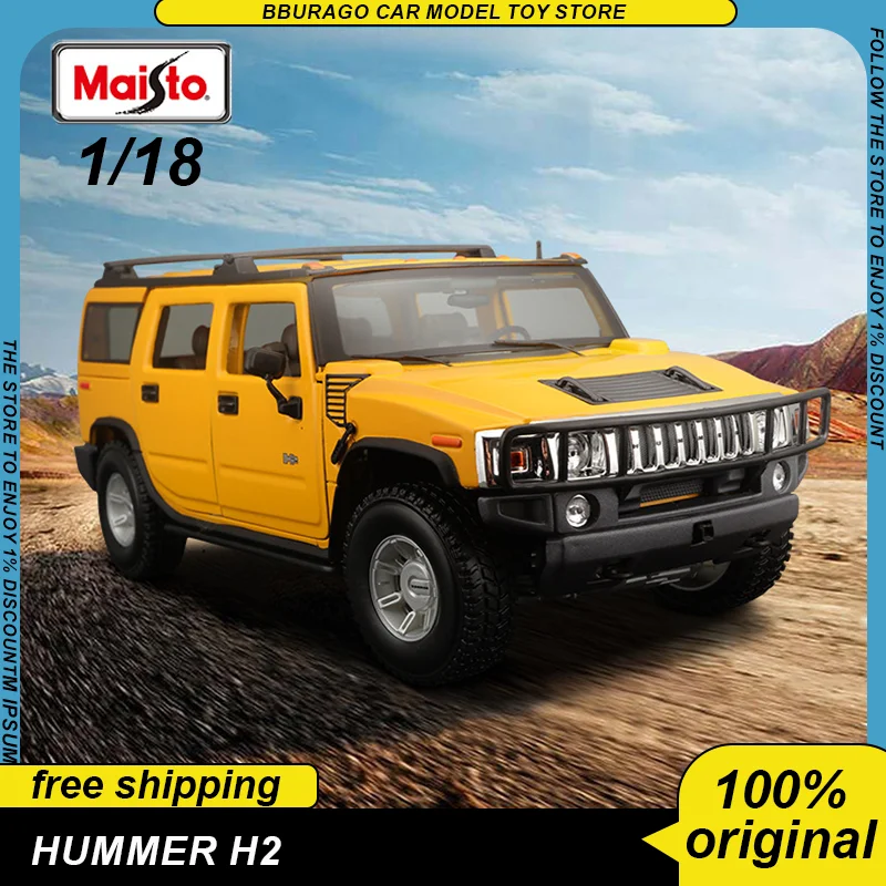 Maisto 1:18 Hummer H2 Hummer Tenth Anniversary Edition Suv Car Diecast Model Edition Alloy Luxury Vehicle Toys Collection Gift