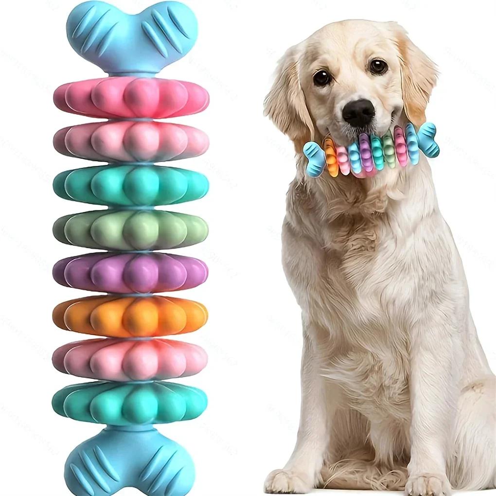 Pet Toys Dog Chew Meaty Bone Toys TPR Bone Type Multi-meat Pieces Bite Resistant Teeth Toy Set Dog Bone Toy Supplies