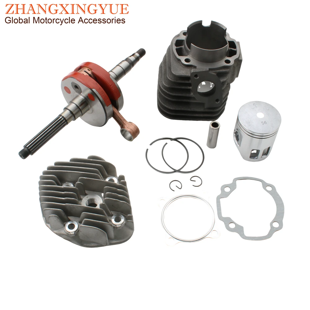 56mm 128cc Big Bore Cylinder Kit & Racing Crankshaft For Yamaha Bws100 Axis100 Aerox100 Nitro YW100 Zuma 100cc 4VP 2T Minarelli