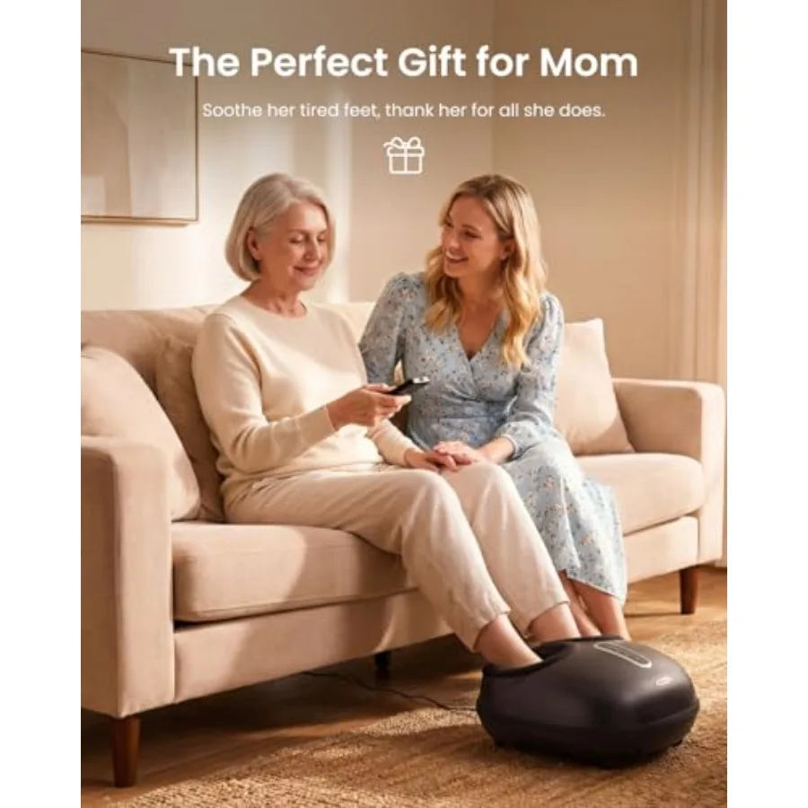 Foot Massager with Heat for Plantar Fasciitis Relief, Deep-Kneading Air Squeezing, Size 12, Deep Grey, Shiatsu Therapy, Mothers - view 2