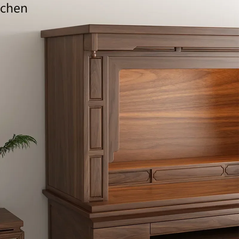 FO-28 Solid Wood Buddha Cabinet For Home Altar Cabinet Living Room Nave Altar Offering Table Incense Case