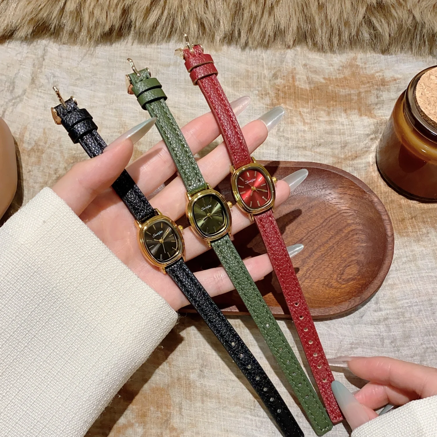 Sunlifex vendas quentes quadrado relógio feminino pulseira de couro fino quartzo relógios femininos casuais senhoras relógio de pulso presente reloj mujer montre