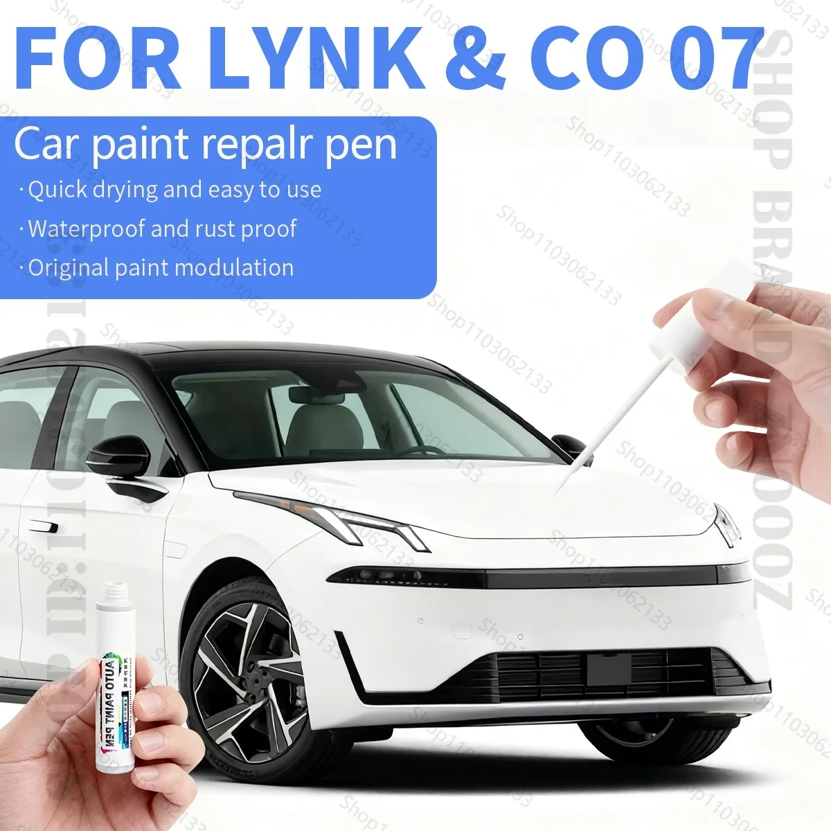 

Ручка для ремонта автомобильной краски, аксессуары для ремонта царапин, черный, серый, синий, серебристый, фиолетовый, белый для GEELY Lynk & Co 07, EM-P