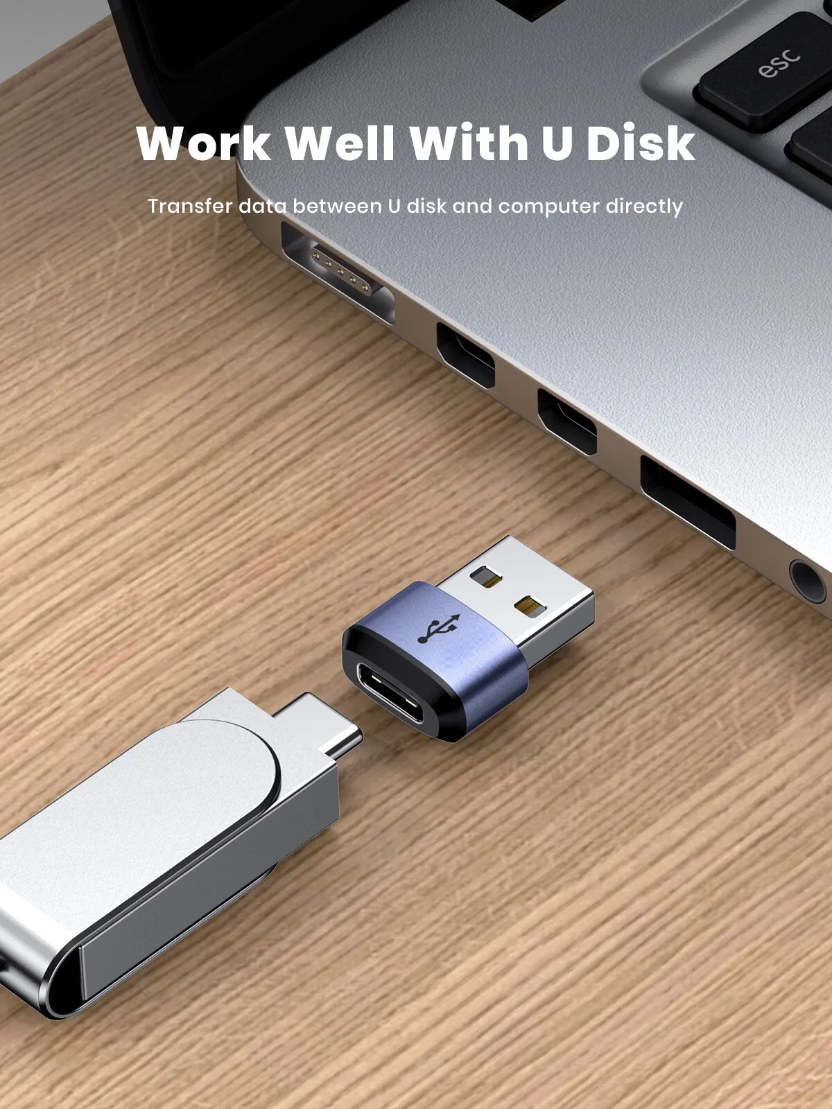 TOPK AT13 USB C-USB 수 어댑터, USB 암 (C타입)-USB 2.0 수 (USB-A) 고속 충전 및 데이터 동기화 OTG 어댑터 커넥터