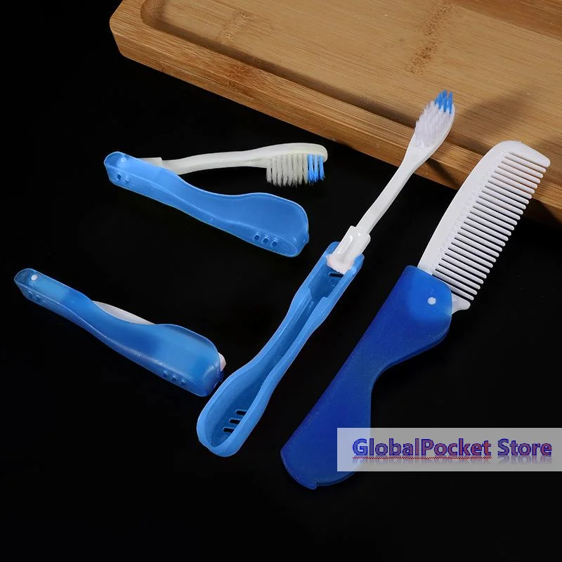 [TG823]Hygiene Oral Portable Disposable Camping Tooth Brush Folding Toothbrush And Comb Travel Kit