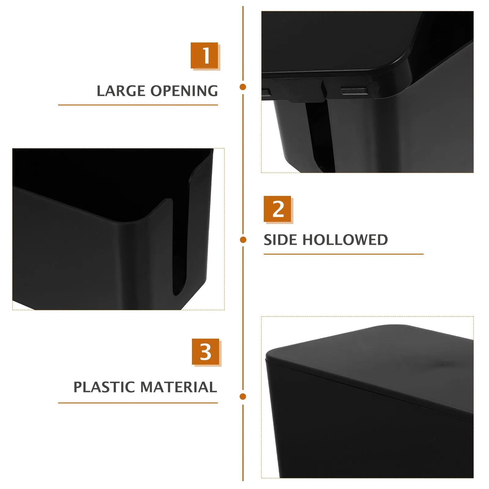 1Pcs High Quality Plastic Cable Hides Box Side Hollow Design Removable Cover Home Office Socket Organizer Cable Box