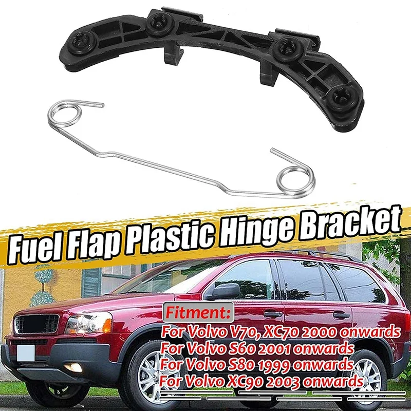 Plastic Car Fuel Flap Hinge Bracket & Spring 31265160 For Volvo V70 XC70 2000-2007 S80 1999-2006 XC90 2003-2014 S60 2001-2010