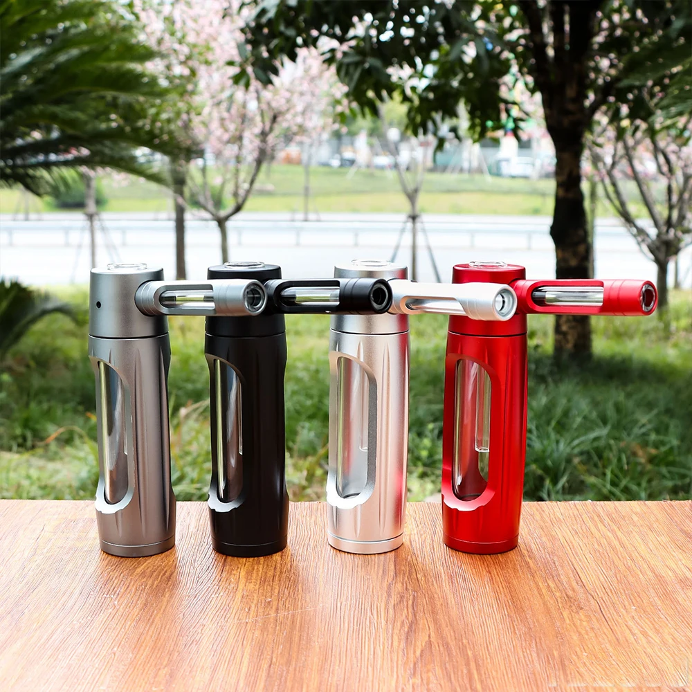 Portable Aluminium Alloy Water Smoking Pipe with Glass Bowls Detachable Tobacco Pipe for Shisha Smoke Accessories