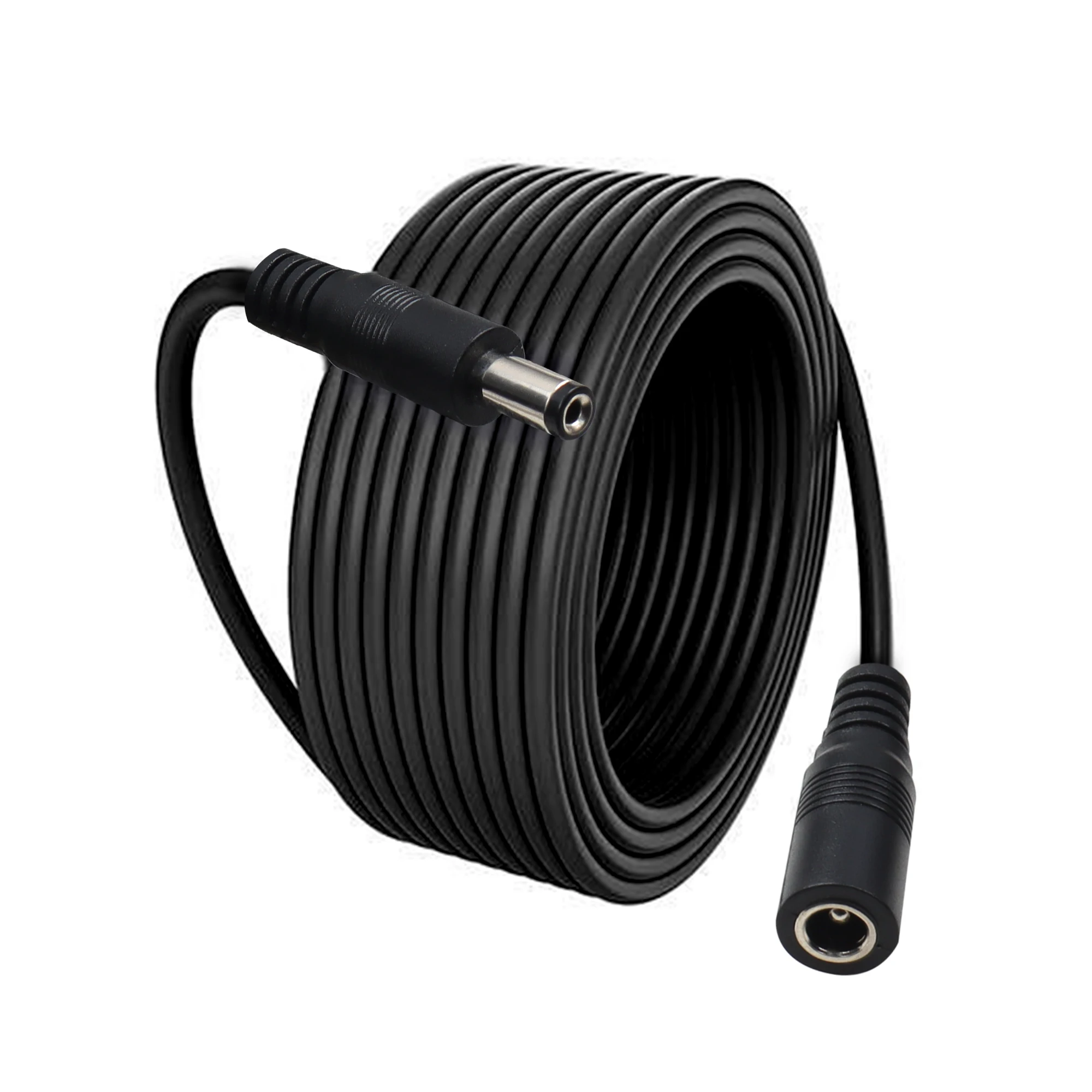 【LANO】 1M 2M 5M 8M 10M 15M Black DC Power Extension Cable 5.5*2.1mm Male to Female Connector for LED Lamp CCTV Security Cameras