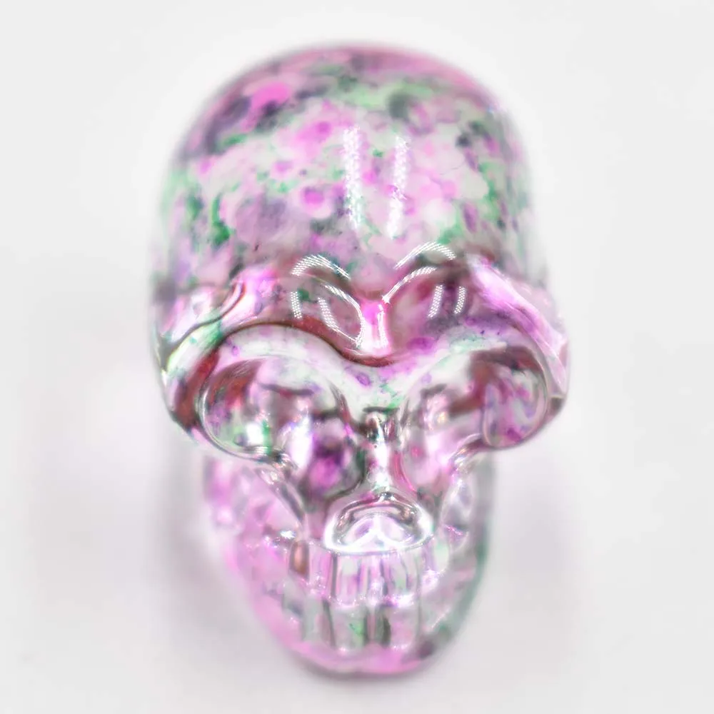 Großhandel 12 Stück/Set, modische, hochwertige Anhänger aus gemischtem Glas in Totenkopf- und Skelettdesign für DIY-Schmuckherstellung, kostenloser Versand. – Detail 15