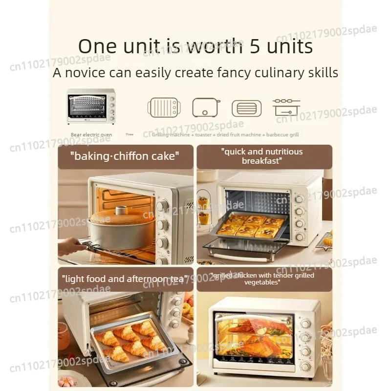 40L Multifunctional Household Electric Oven Large Capacity Kitchen Baking Machine For Cake Pizza Bread Home Cooking