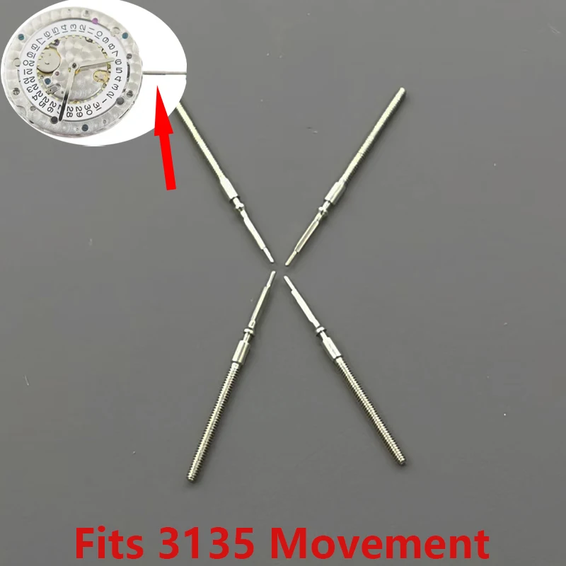 2/4Pcs 3135 Movement Watch Crown Stem Stainless Steel Watch Stem Repair Fits 3135 Watch Movement Repair Tools Watch Crown Stem