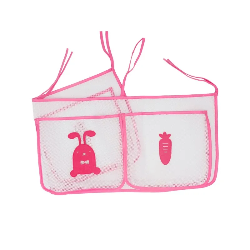 Sac de rangement suspendu pour lit de dessin animé, organisateur de berceau en coton pour bébé, sac de poche pour jouets et couches, ensemble de literie pour berceau, fournitures pour bébé, sacs en filet