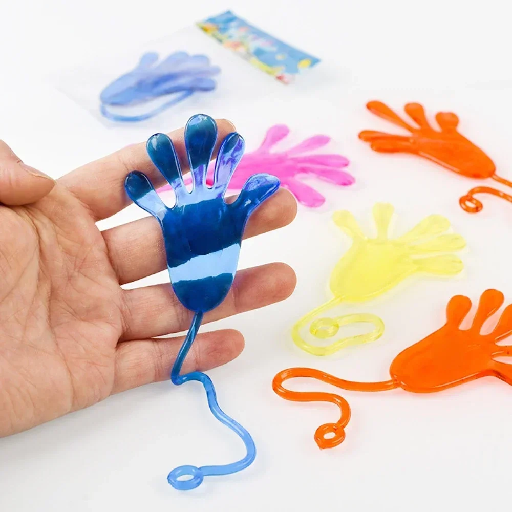 10Pcs Kids Funny Sticky Hands Toy Palm Elastic Sticky Squishy Slap Palm Toy Kids Novelty Gift Party Favors Supplies Toy 2024