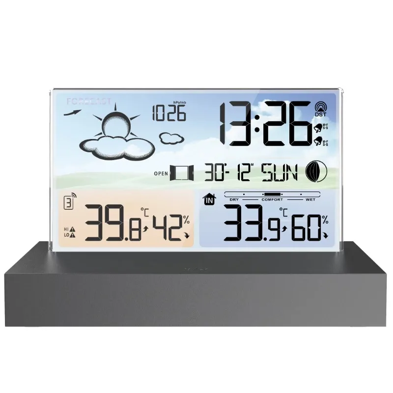 

Digital Weather Station, Indoor and Outdoor Thermometer, Hygrometer, Barometer, Electronic Desktop, Alarm Clock