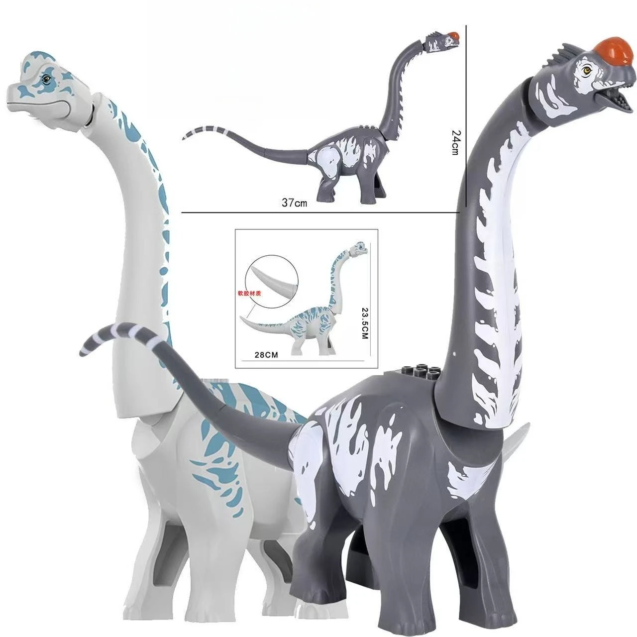 

Big Brachiosaurus Discovery Building Blocks DIY Dinosaurs Dino Bricks Set Educational Toys For Children Boys Christmas Gifts