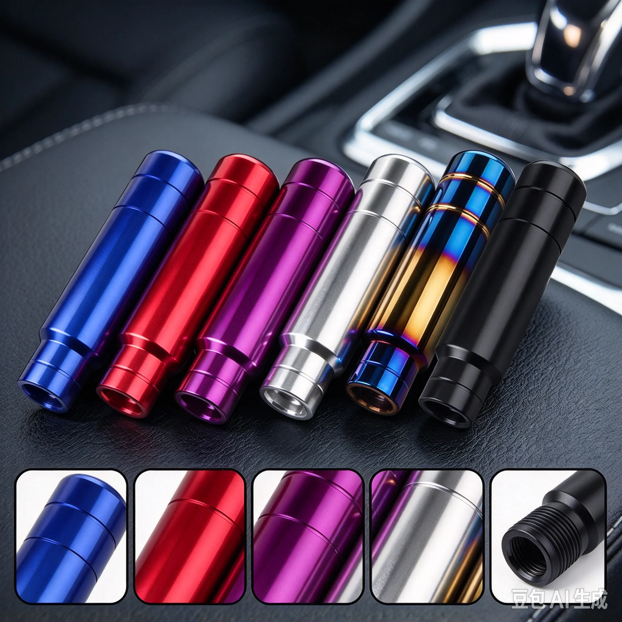Universal Manual Car Aluminium Gear Shift Knob Shifter Lever Head M8 M10 M12 Adaptor AT MT