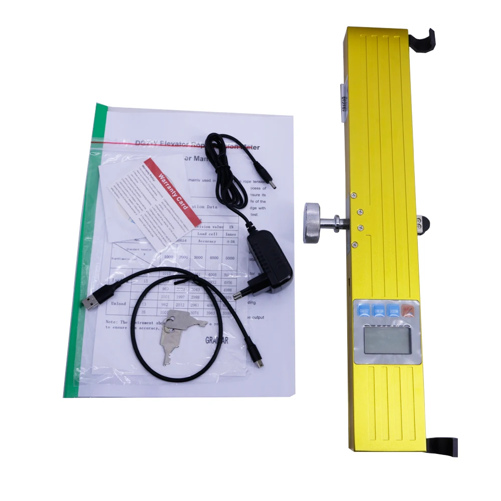 

DGZ-Y-5000 Digital Elevator Rope Tensionmeter Wire Rope Tester 5000N Tension Meter