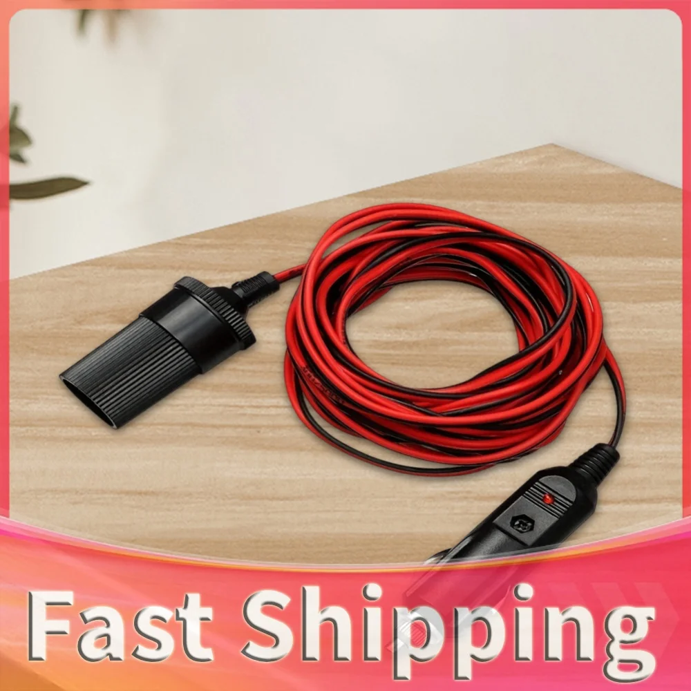 2M/5M Car Cigarette Lighter Extension Cable 12/24V 10A Heavy Duty Extension Cable Interior Plug To Socket Female Socket Adapter