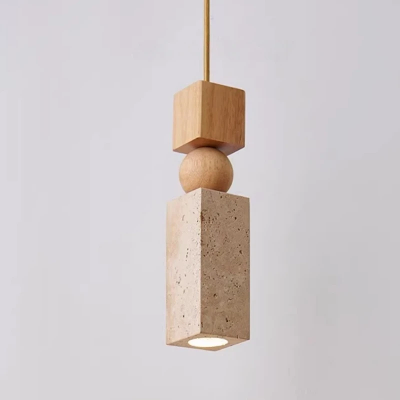 

Modern Stone Vintage Wood Pendant Light Warm Light Living Rooms Bedrooms Dining Rooms
