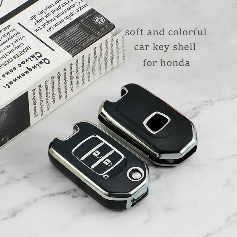 TPU Car Key Case Shell Cover Fob for Honda Civic HRV CRV XRV CR-V Crider Odyssey Pilot Fit Accord Protector Accessories