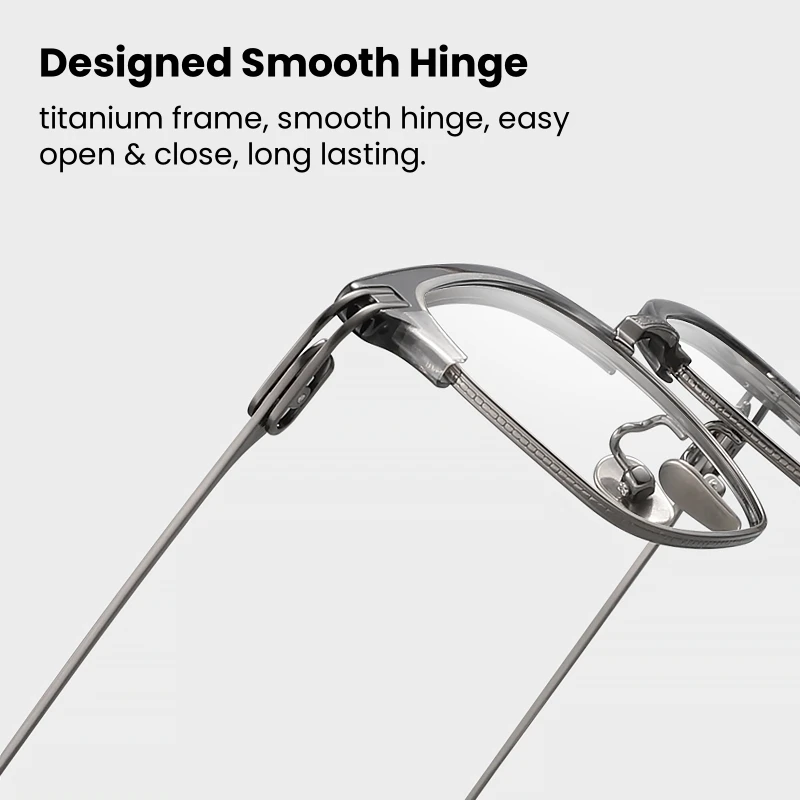Qonoic-Titanium Square Optical Glasses, Blue Light Blocking Spectacle, Brand Designer, Browline clássico, AT80869