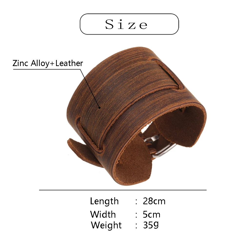 2024 Trend Jewelry Handmade Weave Genuine Leather Bracelet Men  Cuff Wide Leather Bracelet Pulsera Hombre