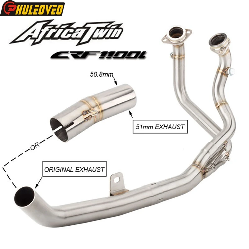 

For Honda CRF1100L Africa Twin 2020-2023 Motorcycle Exhaust System Header Manifold Collecter Mid Link Pipe Muffler Escape Can