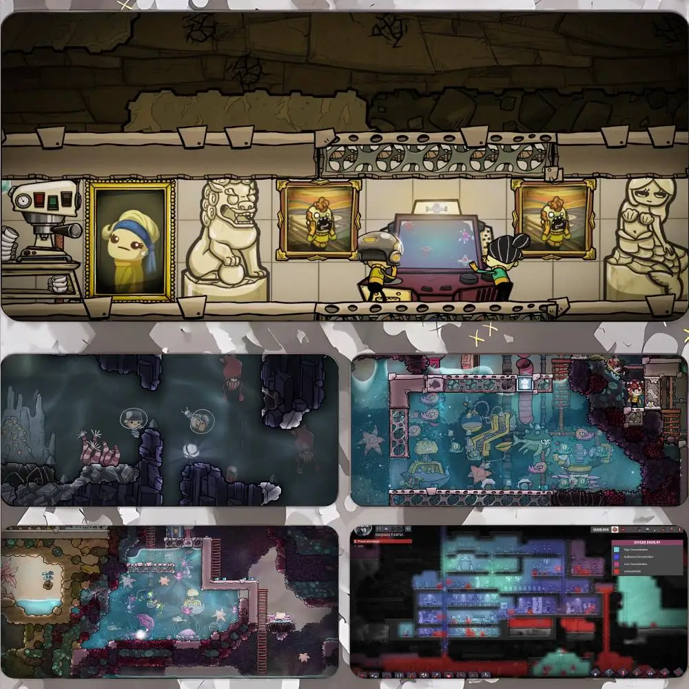 Oxygen Not Included Mouse Pad Gamer Keyboard Mat Pads Gaming Desk Protector Laptops Large Mousepad Cartoon Deskmat