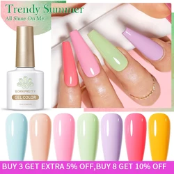BORN PRETTY Semi Permanent Gel Nail Polish Base Top Coat Nail Art Manicure Soak Off UV LED Gel Trendy Spring Summer 10ml