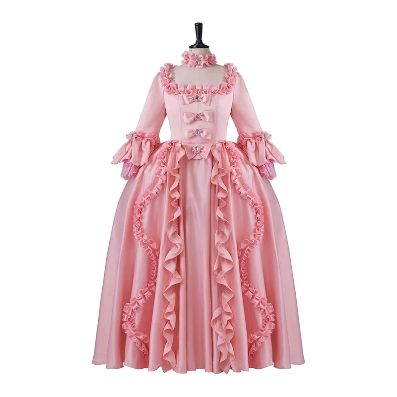 

Marie Antoinette Victorian Style Civil War Pink Dress Gothic Edwardian Southen Trumpet Sleeve Princess Palace Vintage Dress