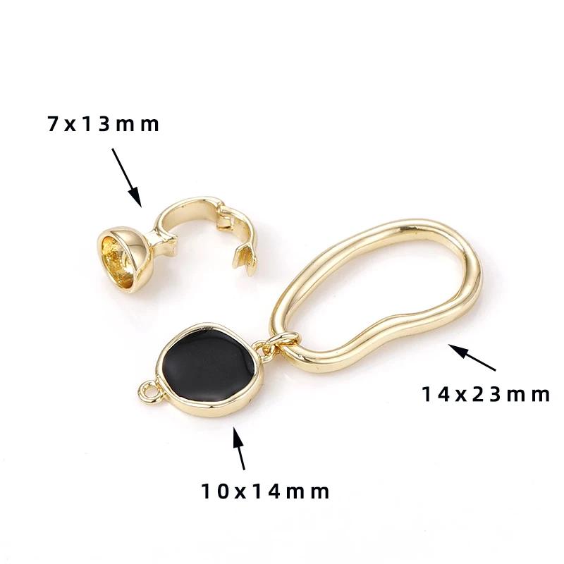 1 set  Copper plated with 18k gold  Round black oil drip  Special shaped end buckle  Diy makes jewelry necklace accessories