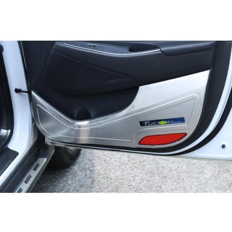 For Hyundai Tucson  2015 2016 2017 2018 Car Stainless Steel Door Anti-Kick Pad Door protection Cover Decoration Car-styling