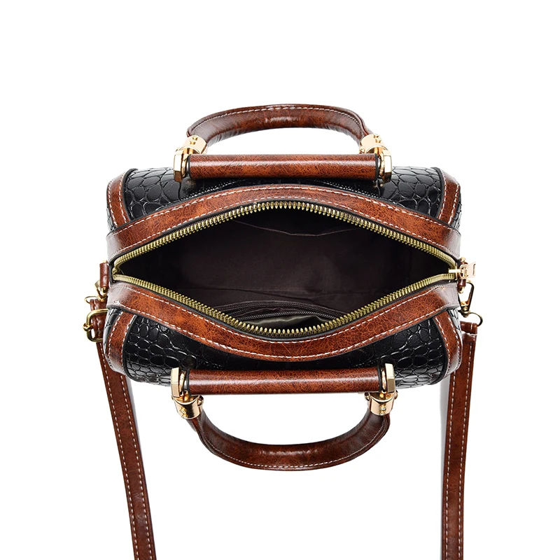 The texture of fashion crocodile pattern pure color simple handbag, light luxury with a single shoulder crossbody bag for women