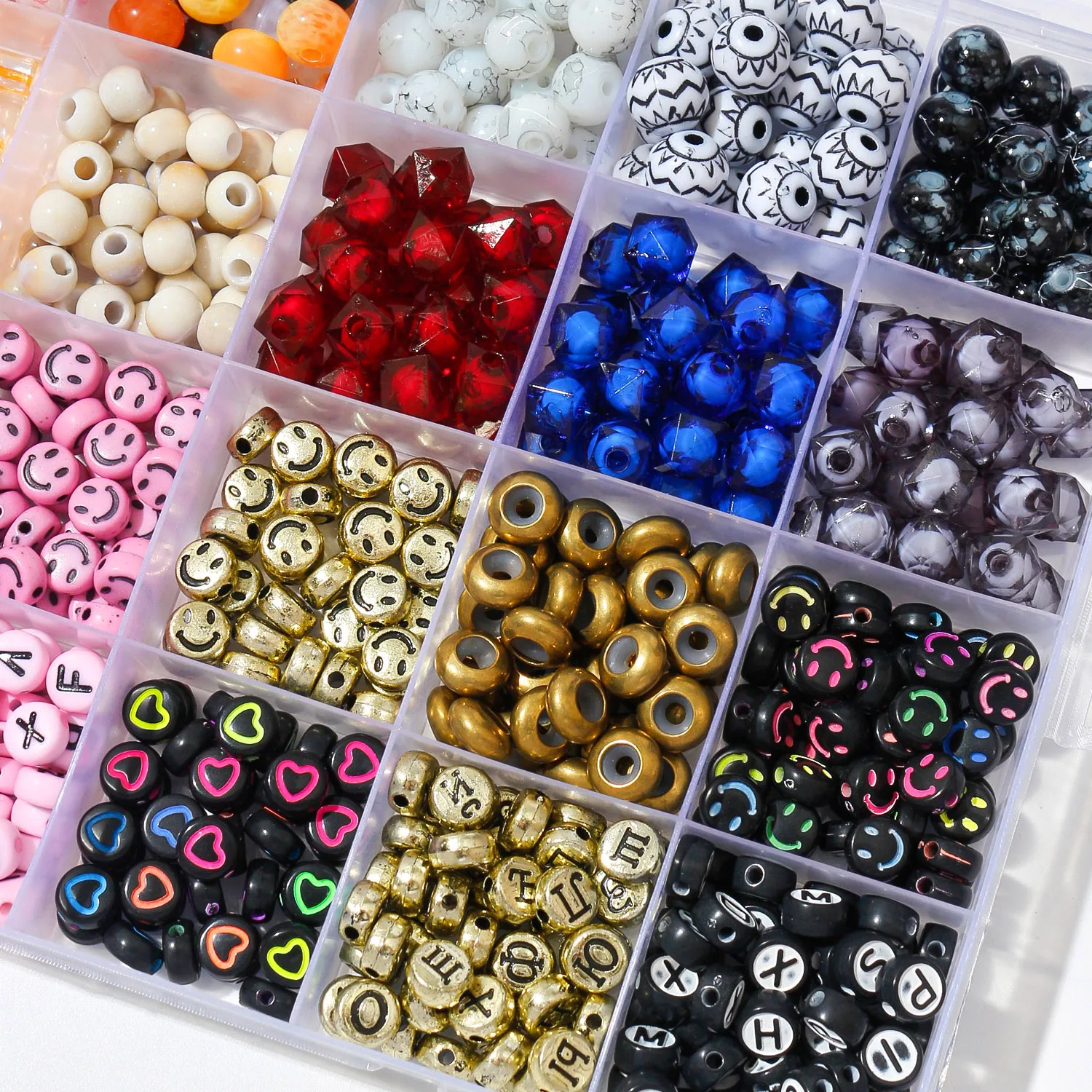 Various Styles Of Beads Bracelet Necklce Ring Making Letter Beads Accessorie Kit DIY