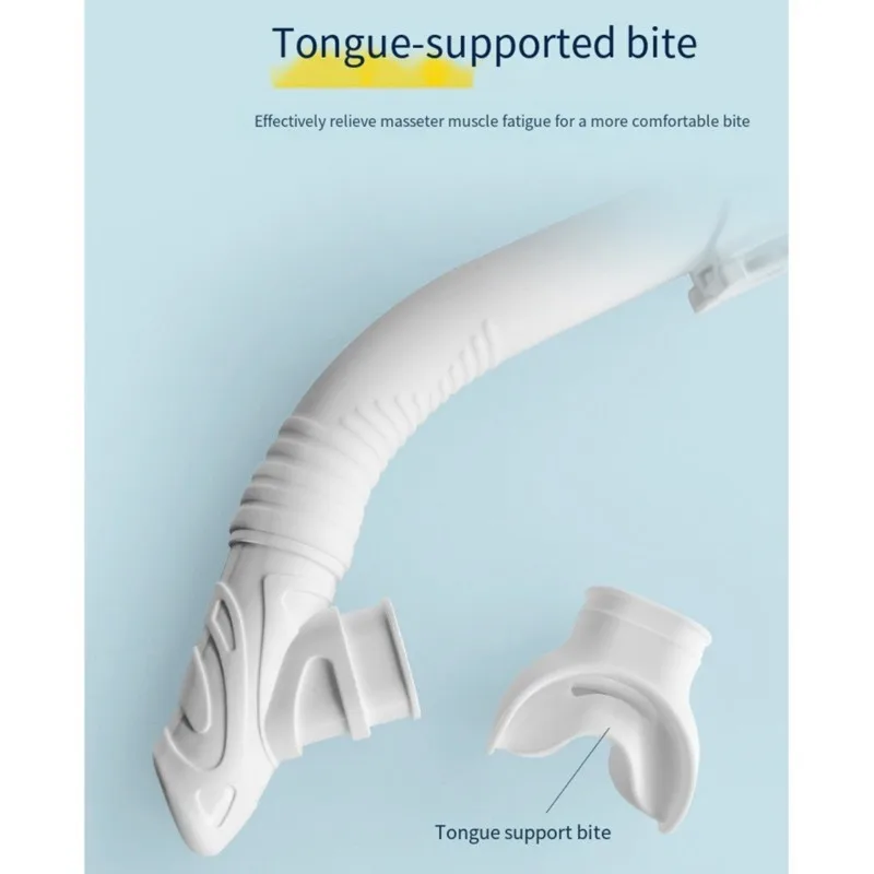 

HOTB72A Anti-Splash Full Dry Tongue Bite Mouthpiece Adult Silicone Snorkel Respiratory Tube For Snorkeling& Swim Gear