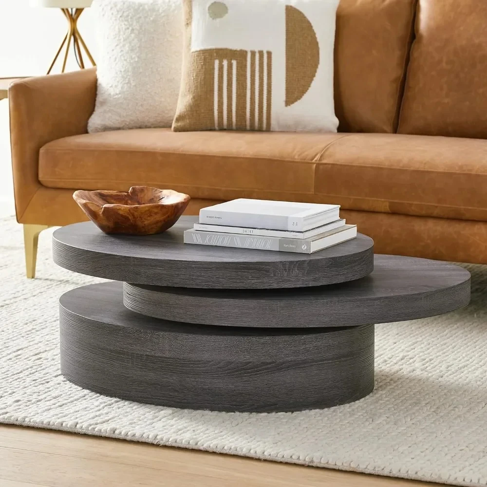 

Small oval module of coffee table rotatable, black , Unique , CX106XT