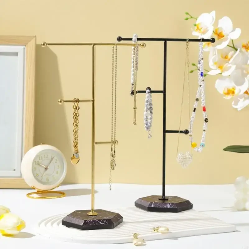 D0LC Fashionable Jewelry Storage Rack Display Stand for Earrings Rings Accessories Space Saving Necklace Bracelet Rack