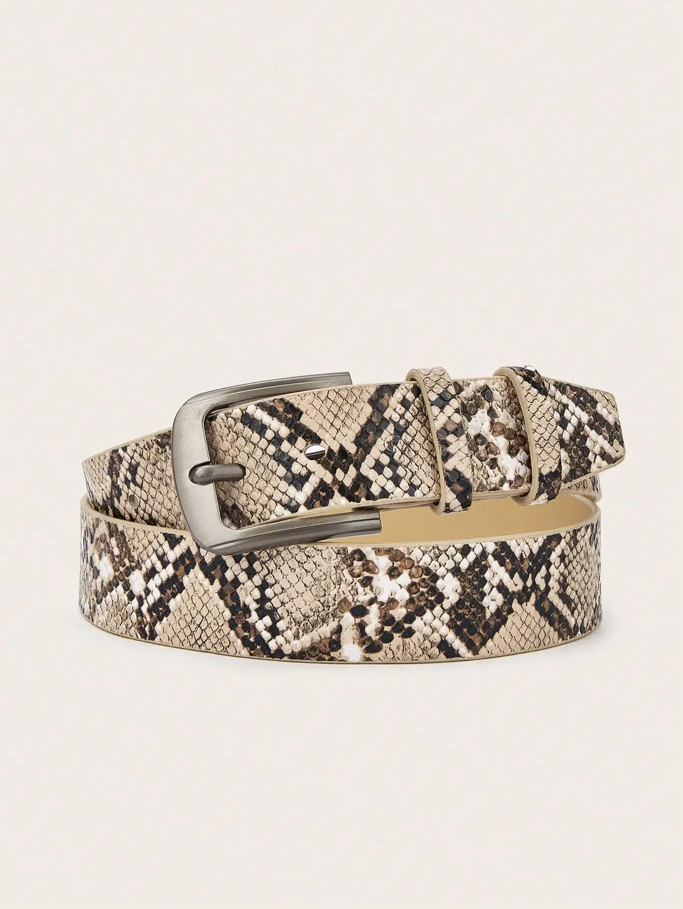 1pc Men's Snake Skin Pattern Belt, Fashionable Streetwear For Commuting Autumn-Winter Accessories,Suitable For Teens, Youth,Men,Casual, Outdoor, Athletic, Vacation, Graduation Gifts, Birthday, Daily Wear