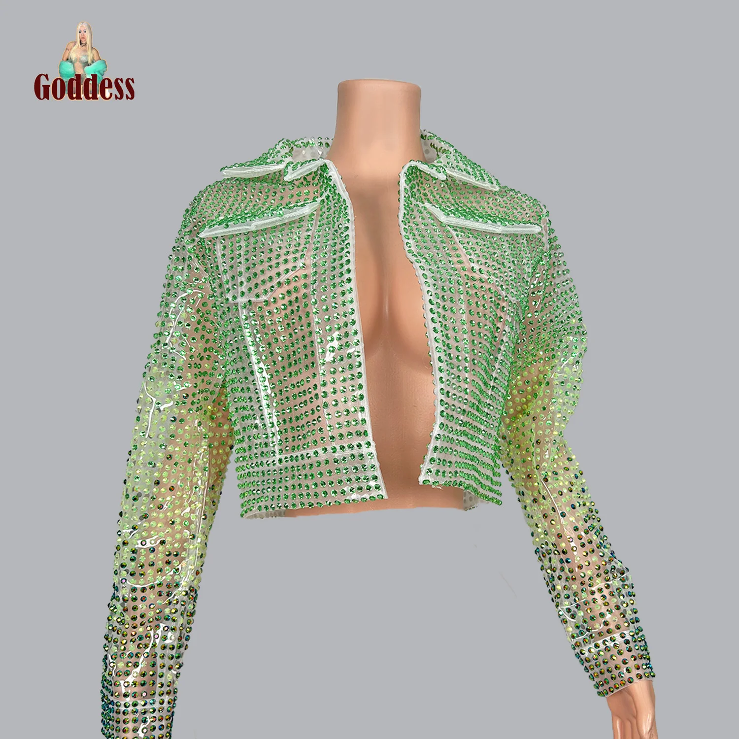 

2024PVC Jacket Sexy Jazz Dance Costume Bar Nightclub Party Drag Show Outfit Party Gogo Dancer Clothing Laser Kpop Stage Outfit