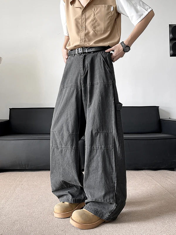 

Американские брюки-карго свободного кроя, повседневные длинные брюки, модные джинсы прямого кроя Cleanfit для весны и лета, рабочая одежда