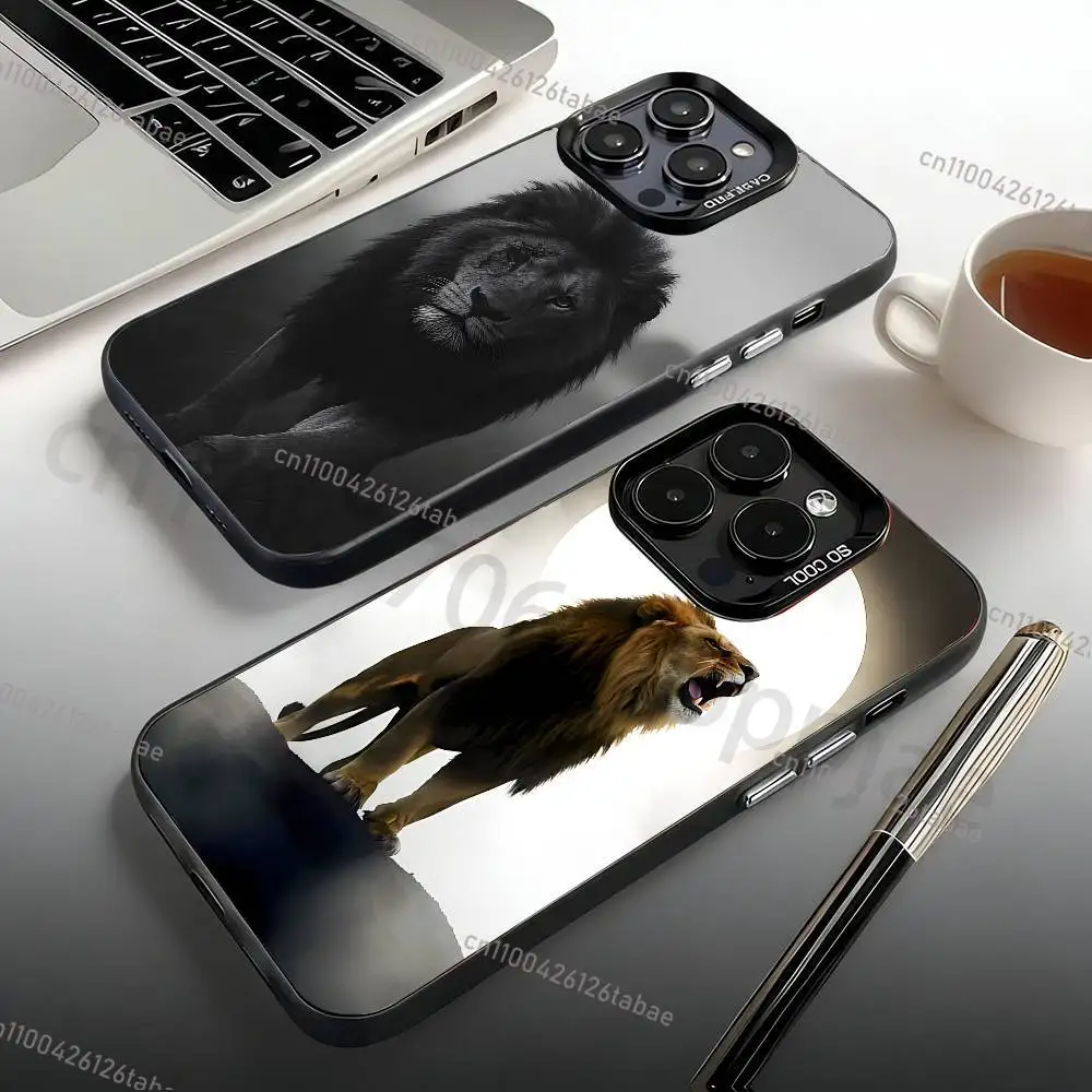 COOL Lion Pattern Phone Case For iPhone 17,16,15,14,13,12,11,Pro,Max,Plus,Mini, Matte Shockproof Case