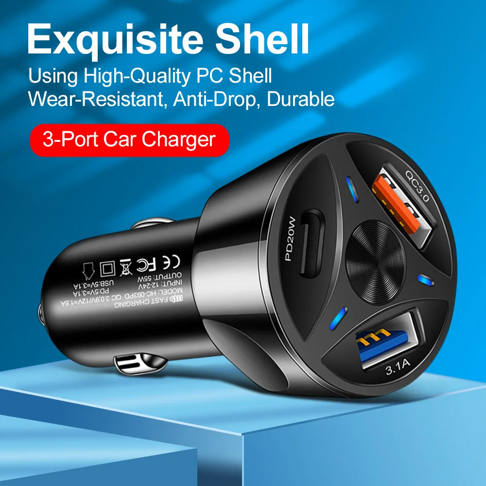 1PCS USB Typ C Auto Ladegerät Schnelle Lade PD USB Auto Telefon Adapter für iPhone 14 Xiaomi Huawei Samsung auto Schnell Ladegerät