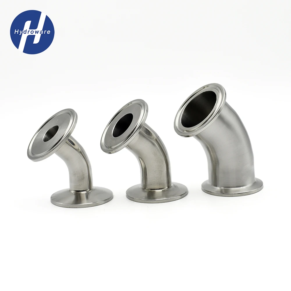 

3/4"1"2"4" OD19/25/32/38/45/51/57/63/76/89/102/108Tri Clamp 45 Degree Elbow SS304 Stainless Sanitary Fitting Connector Homebrew