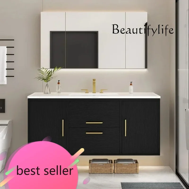 NEW  Wall-Mounted Bathroom Cabinet With Ceramic Basin, Featuring Dual Large Drawers And Cabinets
