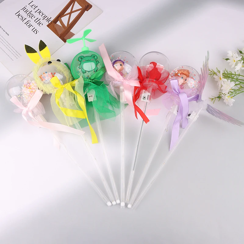 Handheld Princess Wand Magical Stick For Costume Role Play Show Cosplay Party Favor Light Up Magic Wand LED Pretty Glow Toys 1PC