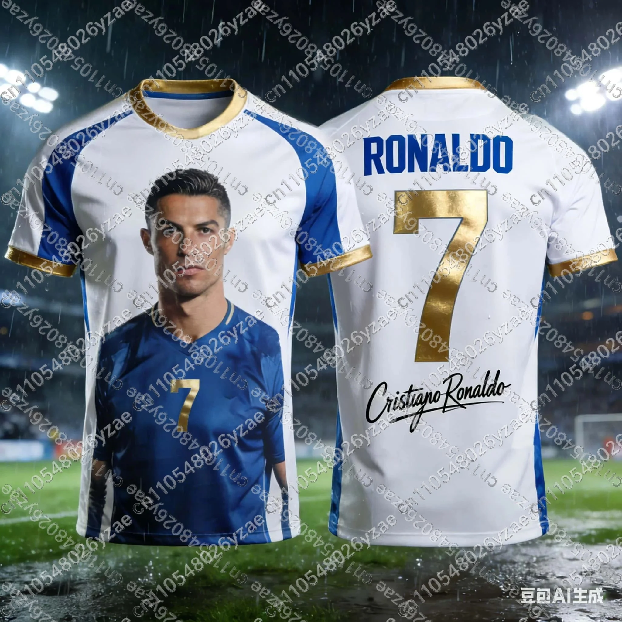 Ronaldo#7 3D Print Sport Quickdry T-shirt Men Soccer Jersey  Kid's Outdoor Street Team Training Fashion Parentchild Clothing